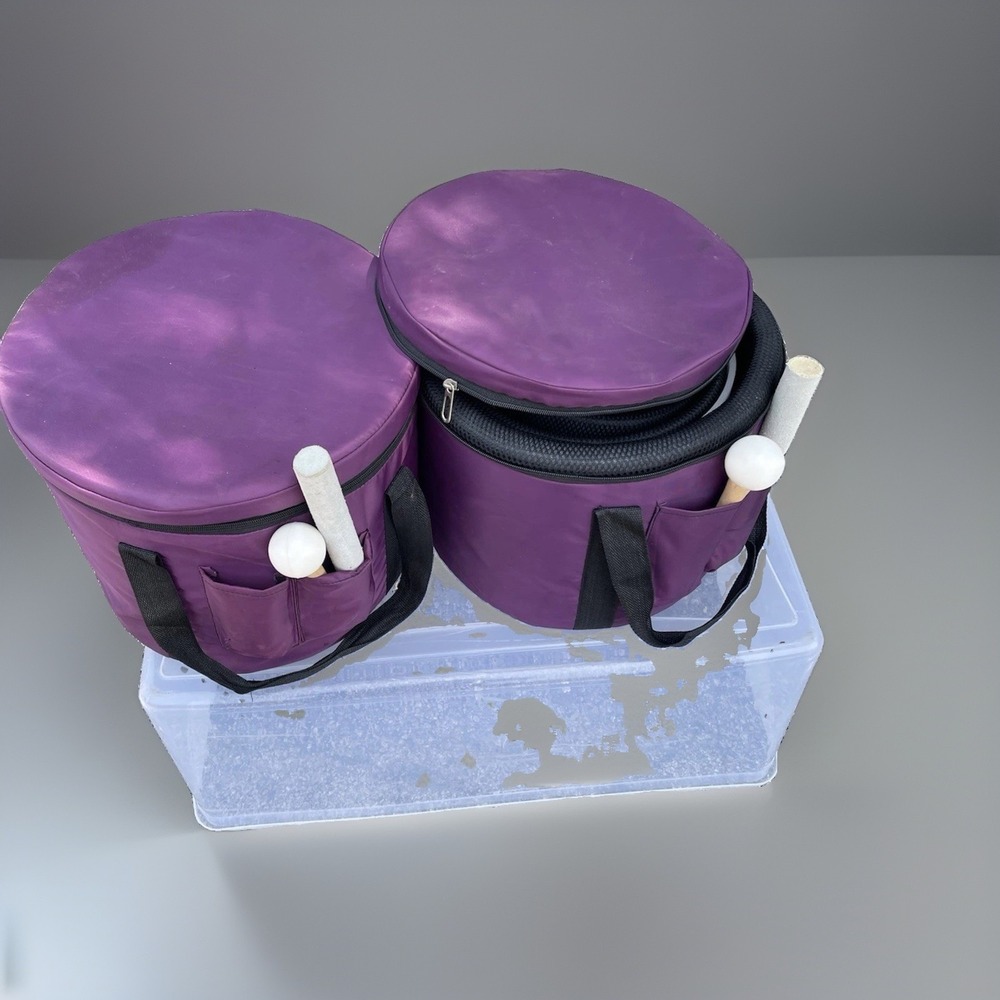 Crystal Singing Bowl Set 5 Frosted Quartz Bowls Cases Mallets Strikers Rings